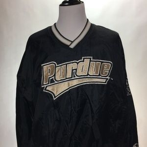 Vintage 90s Starter Purdue Windbreaker Jacket Boilermakers University Black XL